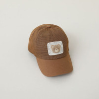 Летняя сетчатая детская бейсболка с мультяшной вышивкой медведя Регулируемая шляпа от солнца для детей мальчиков девочек Детская кепка