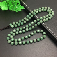 厂家批发玉石东陵玉杂石圆珠挂绳工艺编织6m吊坠珠链石英岩毛衣链
