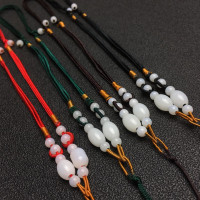 双线玻璃珠挂绳翡翠玉器饰品吊坠项链绳粗款编织玉线绳厂家批发