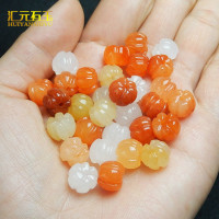 天然金丝玉南瓜珠散珠多彩玉珠玉石隔珠手工文玩项链手链配珠批发