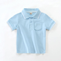 Детская рубашка-поло, летние топы с коротким рукавом, хлопковые однотонные спортивные рубашки для мальчиков с отложным воротником, наряды