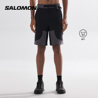 salomon薩洛蒙速乾徒步短褲男款黑色拼接休閒卡其褲口袋運動舒適