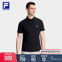 FILA Fila官方男子短袖POLO衫2023秋季新款簡約運動戶外針織上衣