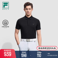 FILA Fila官方男子短袖POLO衫2023秋新款高爾夫運動抗紫外線上衣