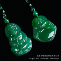 天然绿玛瑙观音吊坠冰绿玉髓挂件男女大款玉弥勒佛玉坠跑江湖热销