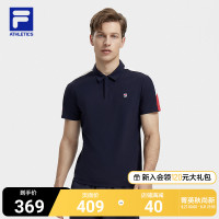 FILA Fila官方男子短袖POLO衫2023夏季新款基礎簡約網球運動上衣