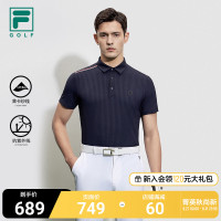 FILA GOLF Fila男子針織短袖POLO衫2023夏季新款高爾夫運動上衣