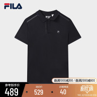 FILA Fila官方男士短袖POLO衫2023夏新款簡約商務休閒針織短袖衫