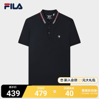 FILA Fila官方男子針織短袖POLO衫2023夏季新款商務休閒翻領上衣