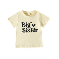 Детские футболки для девочек, рубашки с коротким рукавом и круглым вырезом с буквенным принтом, летние повседневные Модные топы, Детская футболка