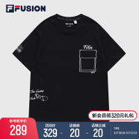 FILA FUSIONFila潮牌男短袖T恤2023夏季新款口袋印花半袖休閒上衣