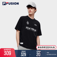 FILA FUSIONFila潮牌男子上衣2023年夏季新款乾爽透氣短袖T恤