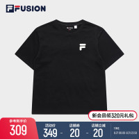 FILA FUSIONFila情侶運動T恤2023夏新款純棉寬鬆運動短袖上衣男女