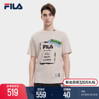 FILA x MIHARAFila情侶款針織短袖衫2023秋季新款簡約時尚純棉T恤