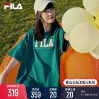 FILAFila官方女子洋裝2023年夏季新款長裙多彩寬鬆休閒T恤裙子