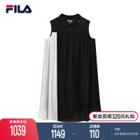 FILA x MIHARA Fila女子洋裝23夏季新款優雅百褶拼接無袖連身裙