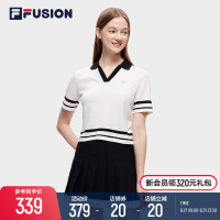 FILA FUSIONFila潮牌女子短袖POLO衫2023夏新款運動網球翻領上衣