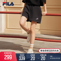 FILA Fila官方時尚短褲女純棉2023夏季新款寬鬆休閒運動五分褲子