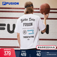 FILA FUSIONFila潮牌男子短袖T恤2023秋新款寬鬆純棉運動休閒上衣