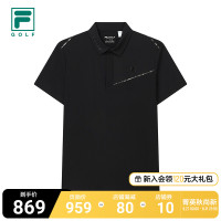 FILA GOLFFila高爾夫菁英男士運動短袖T恤2023年夏季高端POLO衫男