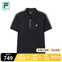 FILA GOLFFila高爾夫男士短袖POLO衫2023年夏季運動休閒舒適上衣