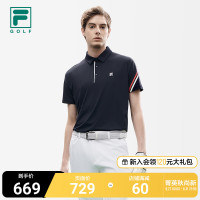 FILA GOLF Fila高爾夫男士菁英POLO衫2023夏季防曬透氣運動短袖T