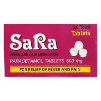 Парацетамол Sara от боли и жара (1 стандарт-10 таблеток Sara 500mg) Тайланд