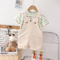 2 шт./комплект, детский спортивный костюм в полоску, с коротким рукавом