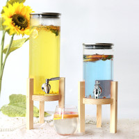 耐高温高硼硅玻璃果汁罐带龙头家用甜品台酒店自助饮料桶花果茶罐