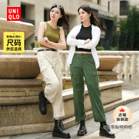 Uniqlo 女裝 寬腿直筒工裝褲(大口袋 寬鬆 休閒褲 闊腿褲)461643