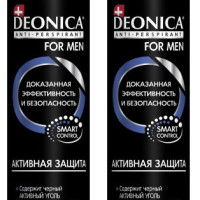 DEONICA Дезодорант FOR MEN Антиперспирант Активная защита,200 мл,2 шт