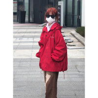 美式vintage衝鋒衣外套女春秋季小眾機能風衣高街ins潮牌工裝夾克