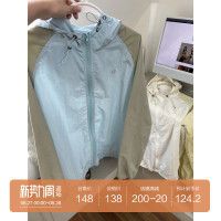 POXFFEE/撞色防曬衣女秋季休閒簡約風設計感小眾輕薄連帽長袖外套