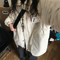 高級感超好看棉衣棉服女冬季新款美式刺繡字母設計感毛領棉襖外套