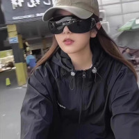 黑色衝鋒衣女款夏季2023新款輕薄專業戶外運動風衣大尺碼防曬衣外套