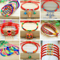 五色线编织男女端阳单珠彩色手绳饰品端午节五彩绳手链赠品小礼品