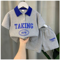 Летняя детская одежда, рубашка с рукавом до локтя и шорты для мальчиков, Детский Повседневный Спортивный комплект из двух предметов, Детские наряды 2023