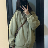 美式潮牌夾克外套女春秋兩面穿設計感小眾寬鬆棒球服長袖學生上衣