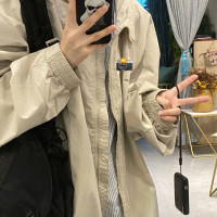 vintage衝鋒衣女2022年新款百搭寬鬆學生日系小個子夾克外套ins潮