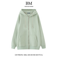 BM Fashion趙露思楊冪同款bm外套衛衣女休閒連帽春秋寬鬆薄款開衫