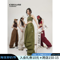 CBXLAB街舞潮牌傘兵工裝褲嘻哈跳舞hiphop炸街美式跳傘運動褲潮