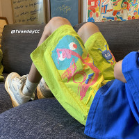 多巴胺穿搭休閒短褲女2023新款夏季寬鬆高腰五分褲潮ins黑色褲子