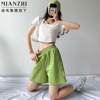 森馬集團棉致冰絲速乾運動短褲女夏薄款健身外穿跑步寬鬆闊腿五分