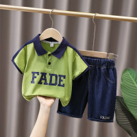 Комплекты летней детской одежды, комплекты одежды для маленьких мальчиков, детская одежда, модная рубашка-поло + шорты, комплект из 2 предметов, одежда на день рождения