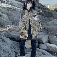 小魚是條鹹魚國潮原創紮染字母拉鍊夾克高街vibe風秋男女寬鬆外套