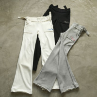 韓國D.DAY女裝春喇叭褲純棉毛圈微喇叭褲大長腿大尺碼胖人休閒褲衛褲