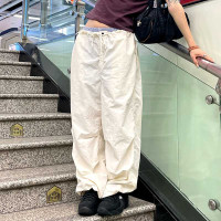 MMBBT多巴胺穿搭辣妹風速幹運動褲女夏薄款寬鬆休閒降落傘兵褲子