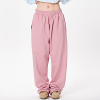 MMBBT 爵士舞褲子女款跳舞hiphop街舞垂感寬鬆粉色休閒運動滑板褲