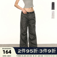 Ariseism美式復古寬鬆休閒工作服褲女2023夏季新款辣妹薄款傘兵褲子