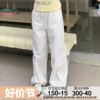 橘子樹在哪兒薄款抽繩束腳降落傘褲女夏季美式寬鬆垂感休閒防曬褲